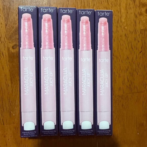 (5) Tarte Maracuja Guava Juicy Lip Balm Gloss + Dunkin charm gloss holder-NIB 💋🥭